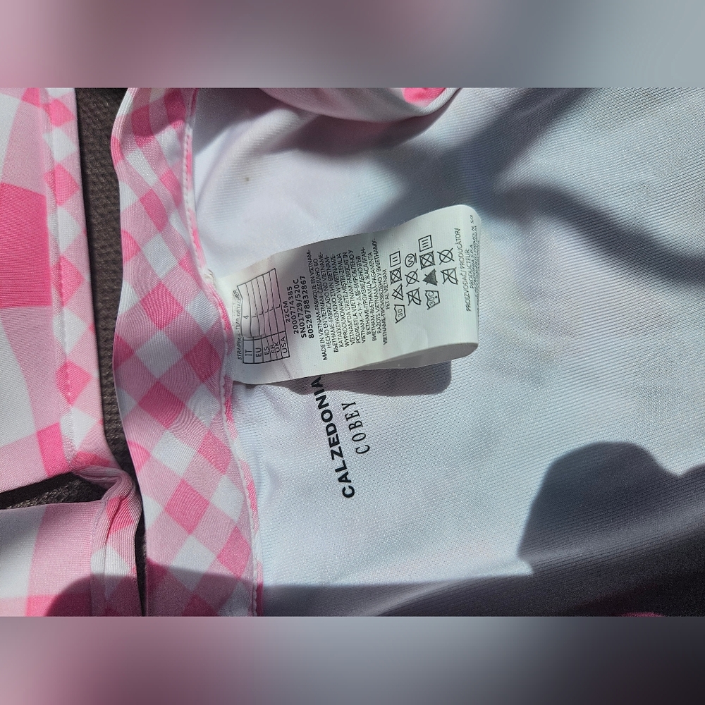 NWOT Calzedonia pink/white checkered bikini set - Picture 5 of 9